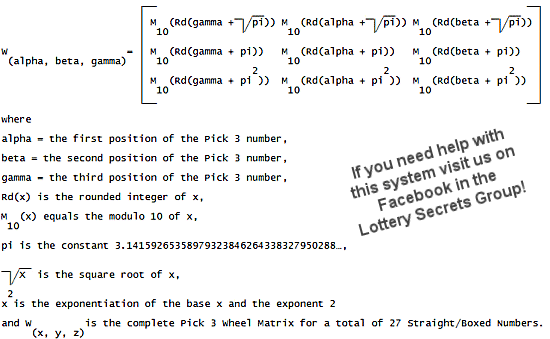picking lotto numbers formula